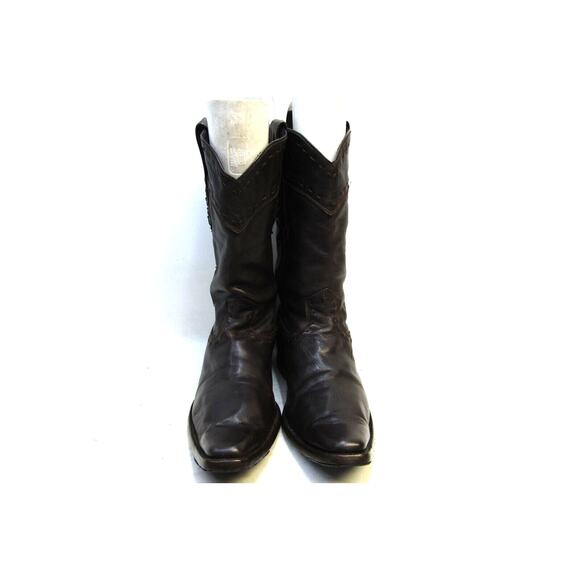 Cuadra Mens Size 9.5 D Brown Leather Buck Stitch Cowboy Western Boots main image 6